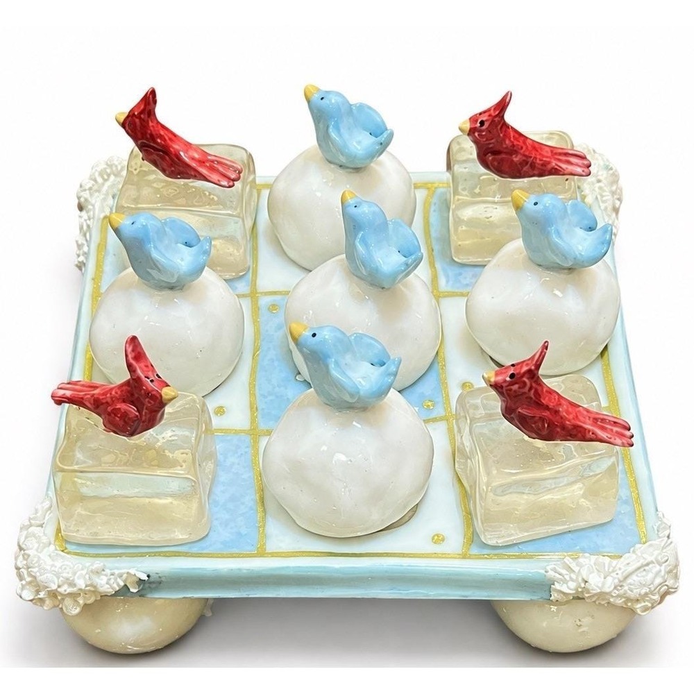 Nancye Williams Coyne's Christmas Bird Tic Tac Toe Set NW2114 2001 With Box